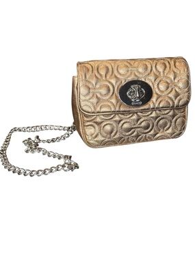 COACH Bronze Metallic Leather Madison Chain Mini Shoulder Bag, NWOT